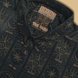 NWT Dixxon Flannel Tarot Card Astrology Black Short Sleeve Shirt